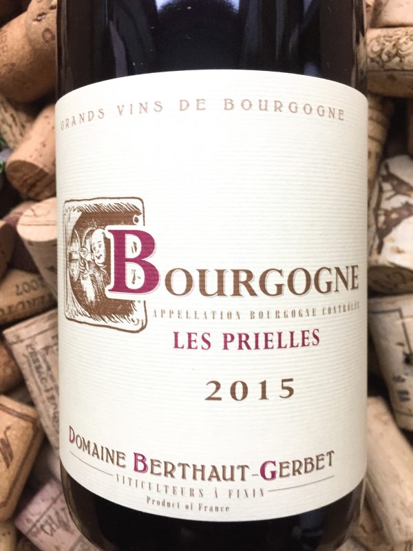 Domaine Berthaut Bourgogne Pinot Noir Les Prielles 2018