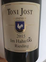 Toni Jost IM HAHN GG Riesling trocken Mittelrhein 2015