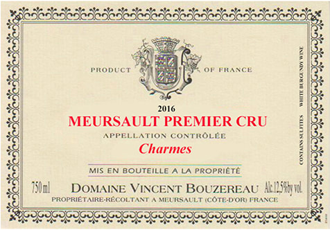 Vincent Bouzereau Meursault Premier Cru Charmes 2018